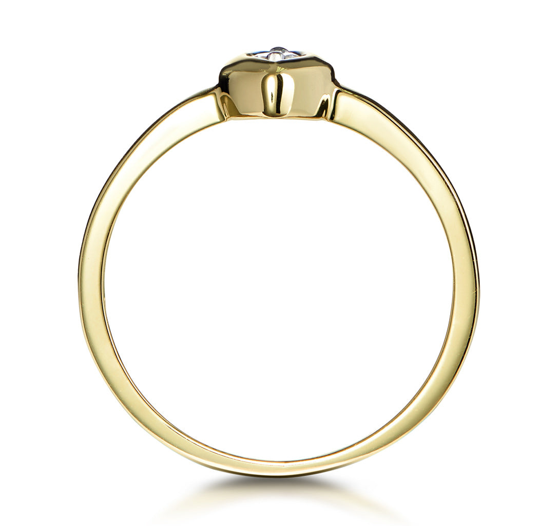 Single Stone Diamond Apsis Ring in 9K Gold